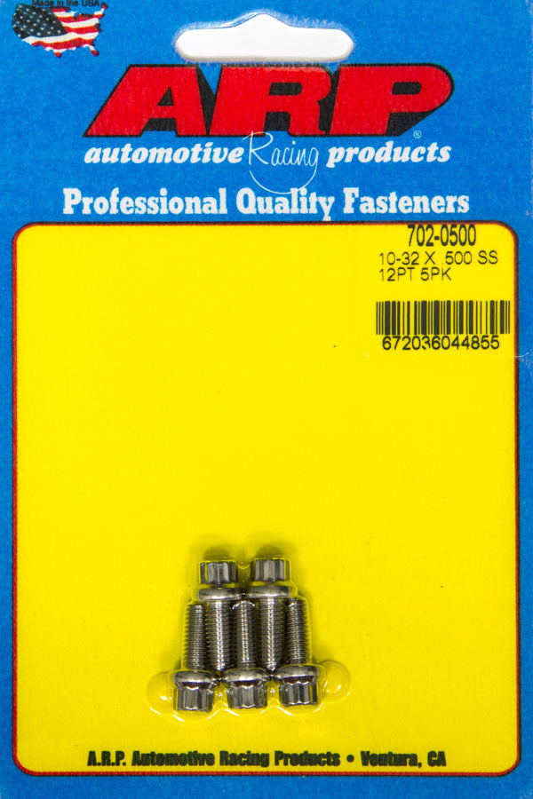 Auto Racing Products Automotive Hardware S/S Bolt Kit -12pt (5pk) 10-32 x .500 702-0500