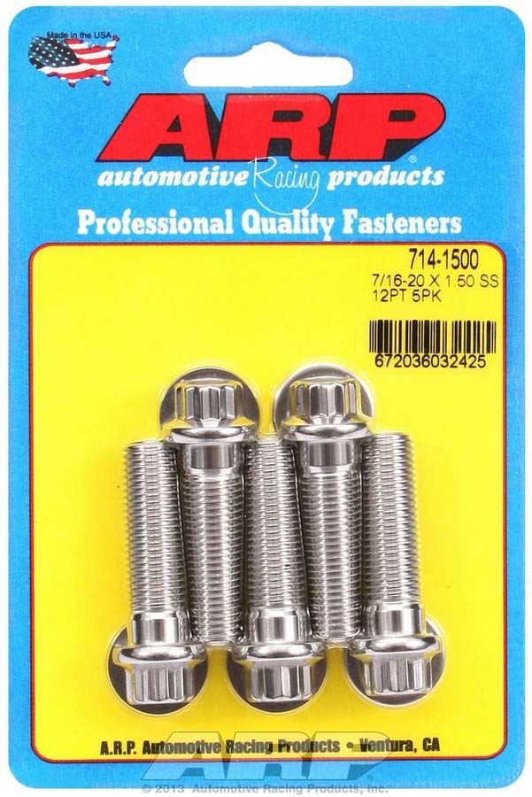 Auto Racing Products Automotive Hardware Bolt Kit - SS 12pt 5pk 7/16-20 x 1.500 714-1500