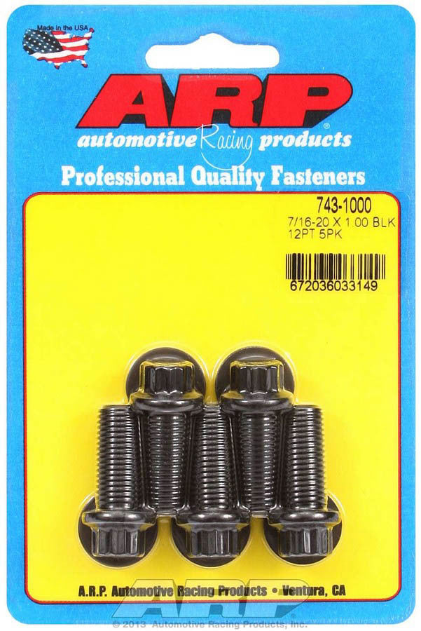 Auto Racing Products Automotive Hardware Bolt Kit - 12pt. (5) 7/16-20 x 1.000 743-1000