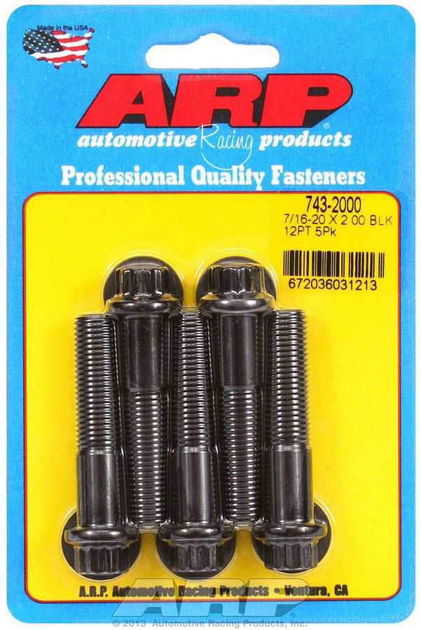 Auto Racing Products Automotive Hardware 7/16-20 x 2.000 12pt Bolt Kit 5pk 743-2000