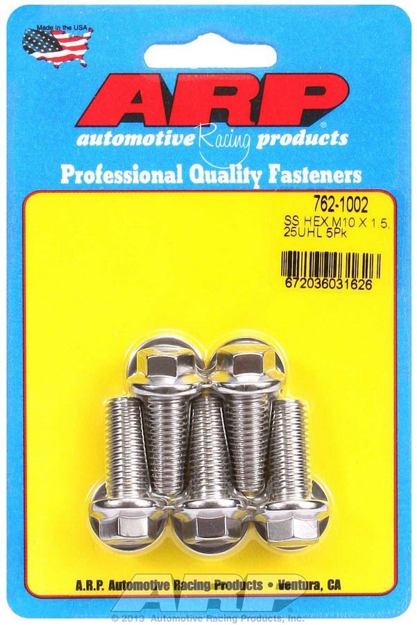 Auto Racing Products Automotive Hardware S/S Bolt Kit - 6pt. (5) 10mm x 1.5 x 25mm 762-1002