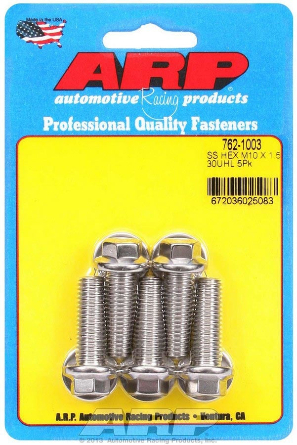Auto Racing Products Automotive Hardware S/S Bolt Kit - 6pt. (5) 10mm x 1.5 x 30mm 762-1003