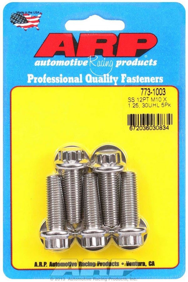 Auto Racing Products Automotive Hardware Bolt Kit - SS 12pt 5pk 10mm x 1.25 x 30mm 773-1003
