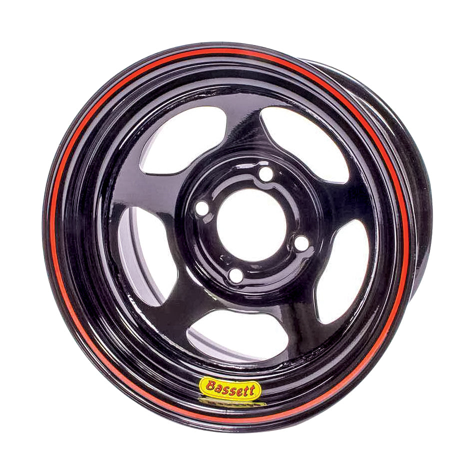 Bassett Wheel Accessory 13x7 5x100mm 3in BS Inertia D-Hole Black 37SN3