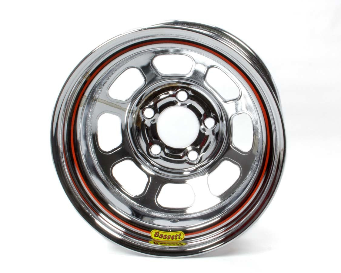 Bassett Wheel Accessory 15x8 Wheel 5x5 Chrome D-Hole Armor Edge 58D52EC