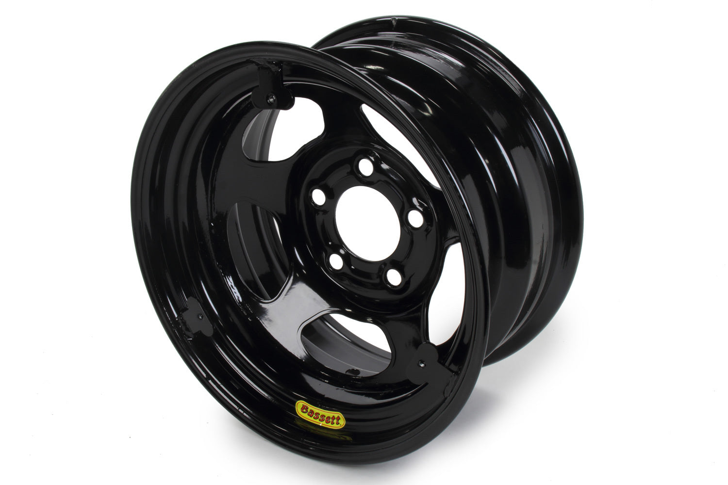 Bassett Wheel Accessory Wheel 15x8 Black Inerita 5x5 w/ Mudcover Tabs 58R53EBTAB