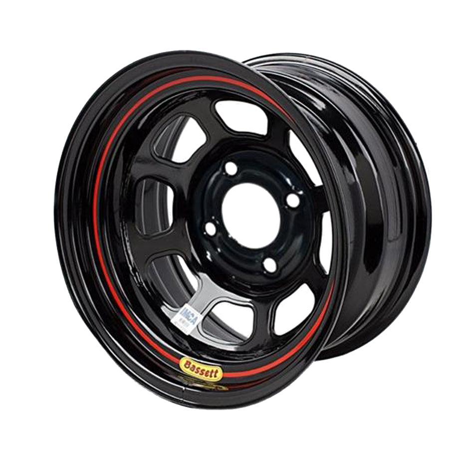 Bassett Wheel Accessory 15x8 5x5 Black Spun 4.5in BS 58S545
