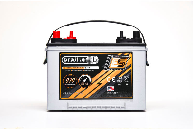 Braille Battery Batteries 34M Marine Endurance AGM Battery 870 CCA B34M
