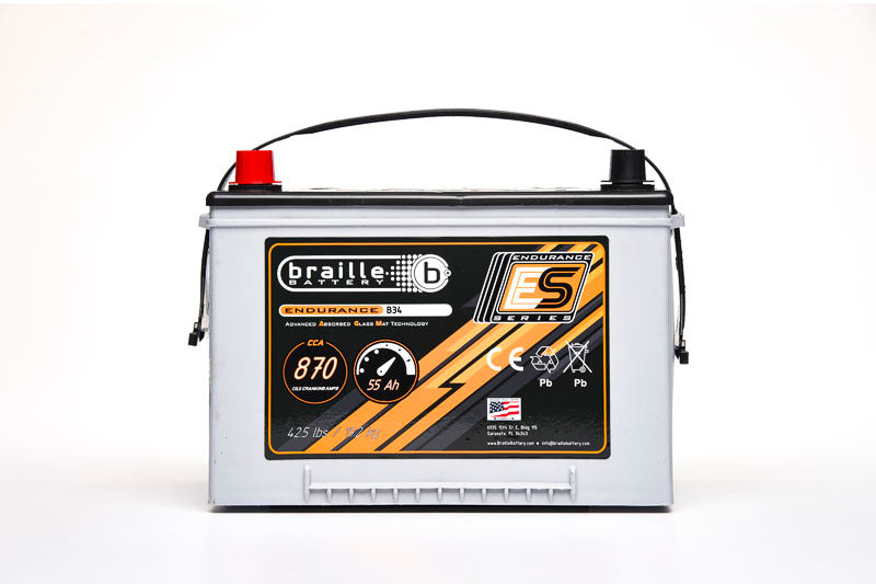 Braille Battery Batteries 34 Endurance AGM Battery 870 CCA B34