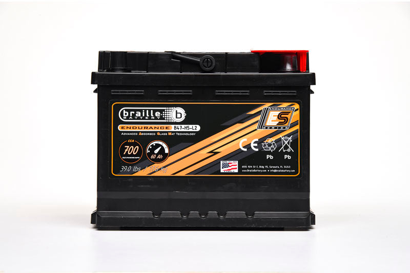 Braille Battery Batteries 47-H5-L2 Endurance AGM Battery 700 CCA B47-H5-L2