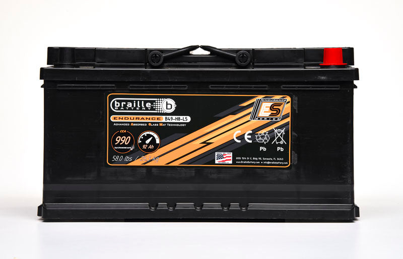 Braille Battery Batteries 49-H8-L5 Endurance AGM Battery 990 CCA B49-H8-L5