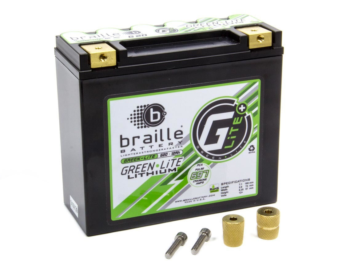 Braille Battery Batteries Lithium 12 Volt Battery Green Lite 697 Amps G20