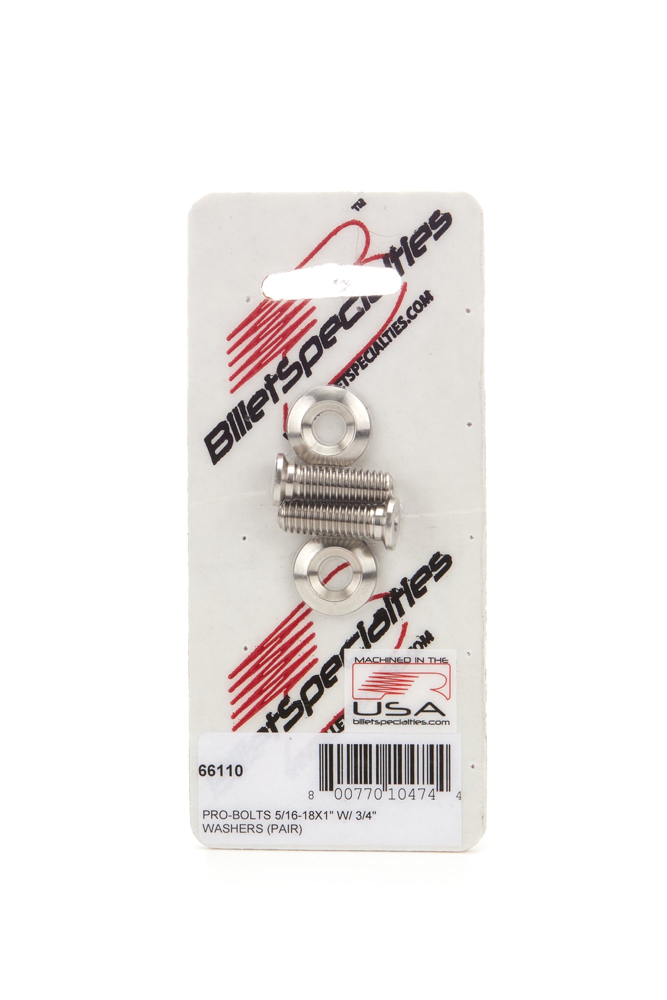 Billet Specialties 5/16-18 x 1in SS Bolts Pair 66110