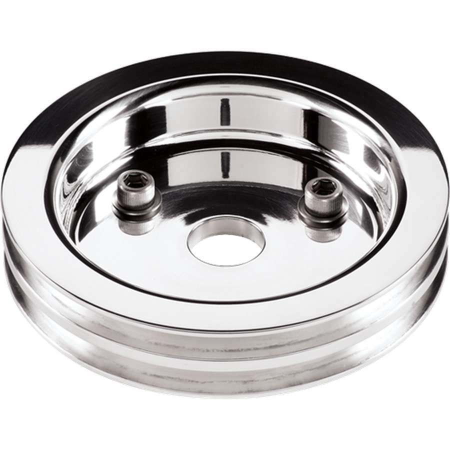 Billet Specialties Cooling Component Polished SBC 2 Groove Lower Pulley 81220