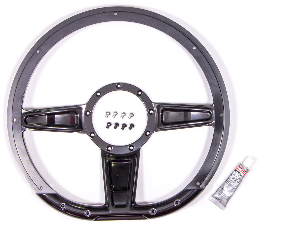 Billet Specialties Steering Wheel Camber D-Shaped 14 in Black BLK29402