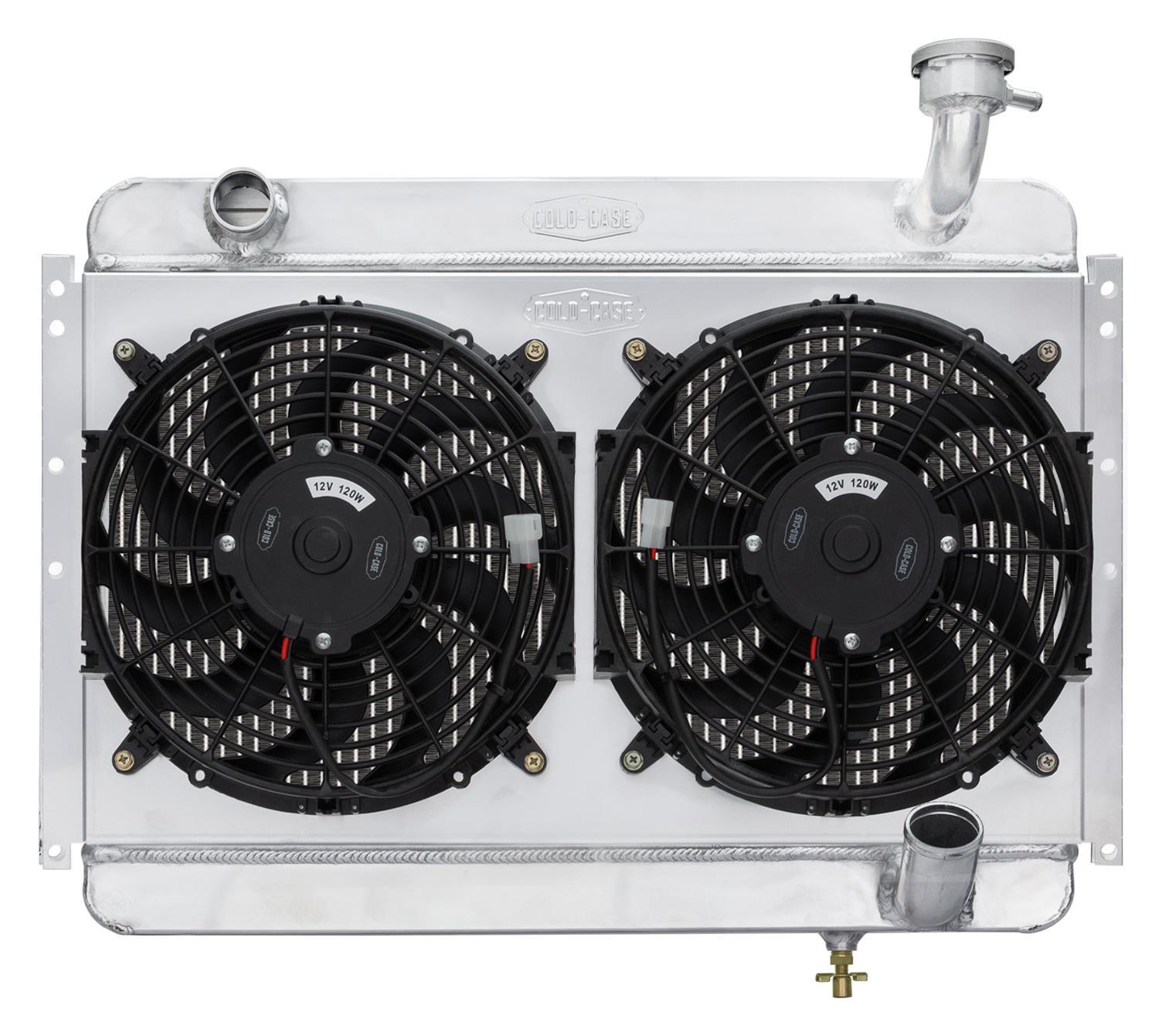 COLD-CASE Radiators 56 60 Corvette Radiator W/ Dual 12In Fan Kit Radiators CHV710K