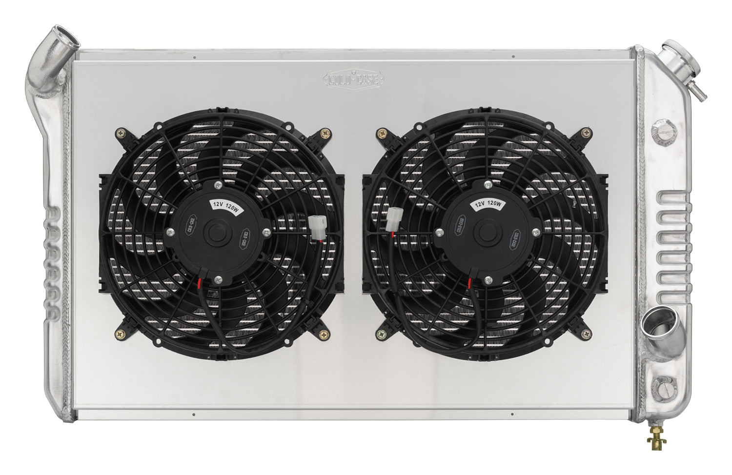 COLD-CASE Radiators 73 76 Corvette Radiator W/ Dual 12In Fan Kit Radiators CHV716AK