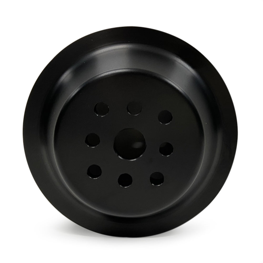 Champ Pans JR181 Water Pump Pulley, V-belt, 2 Groove, 5.813 in Diameter, Aluminum, Black Anodized