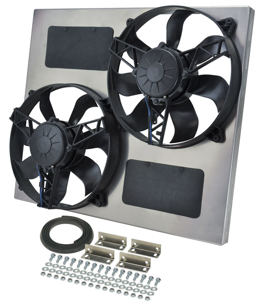 Derale Dual RAD Fan w/Alum Shroud Assembly Cooling Fans - Electric 16830