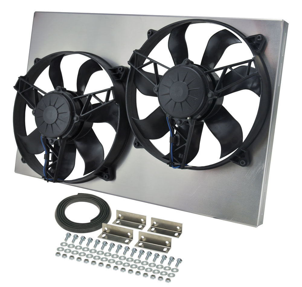 Derale Dual RAD Fan w/Alum Shroud Assembly Cooling Fans - Electric 16831