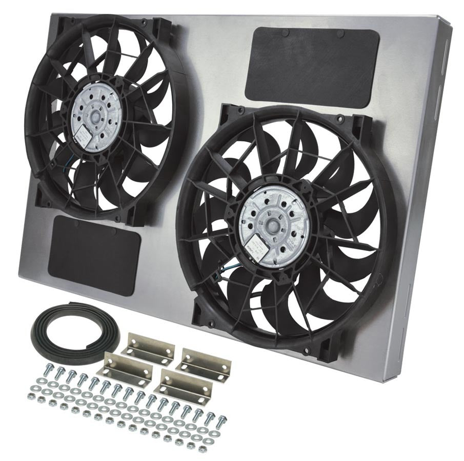 Derale Dual RAD Fan w/Alum Shroud Assembly Cooling Fans - Electric 16842