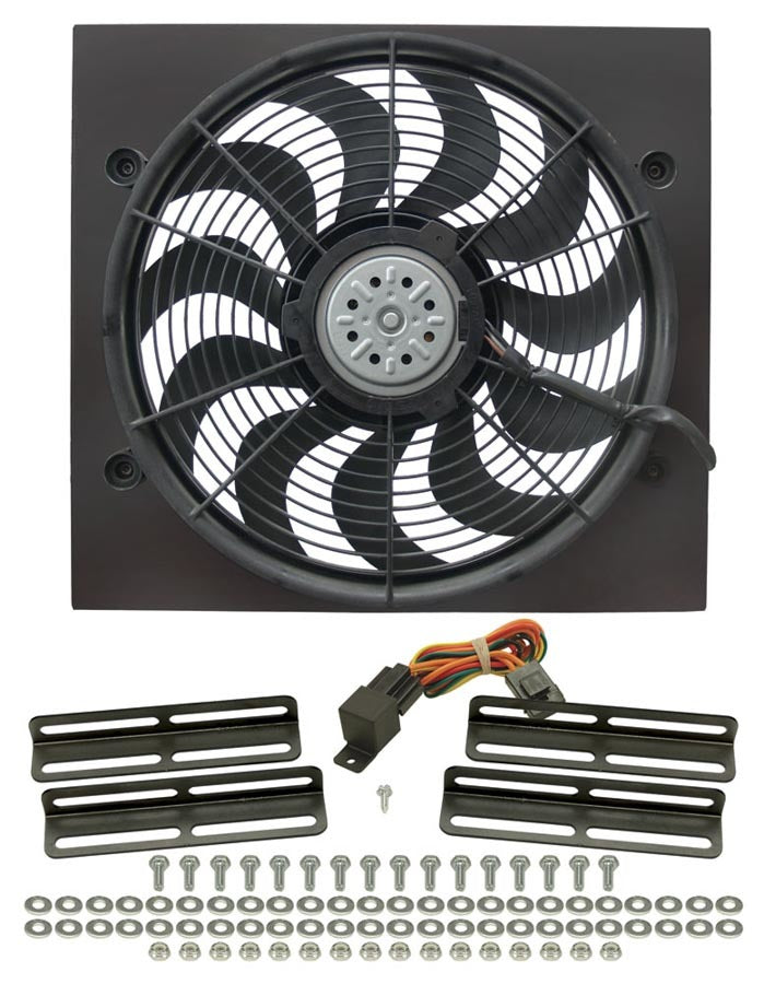 Derale 17in High Output RAD Fan Single 2 Spd Puller Cooling Fans - Electric 16919