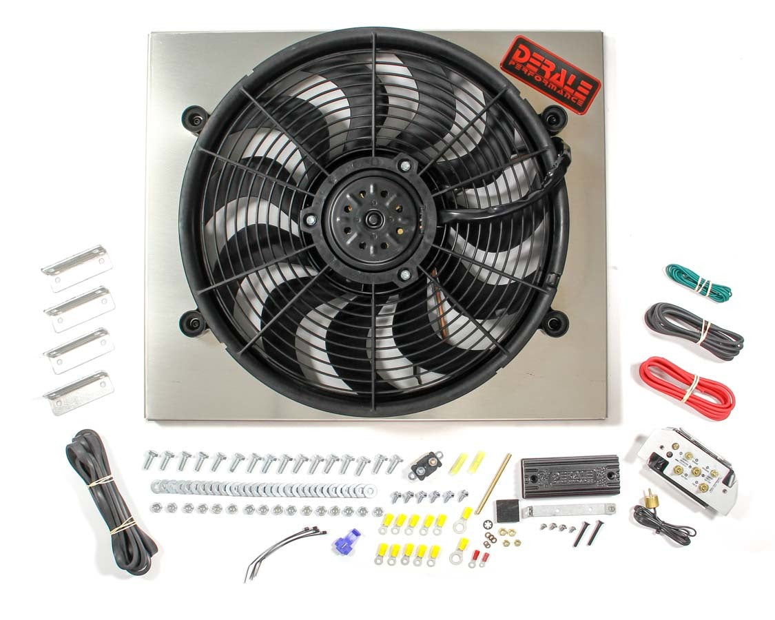 Derale PWM Single RAD Fan/ Aluminum Shroud Assembly Cooling Fans - Electric 66821
