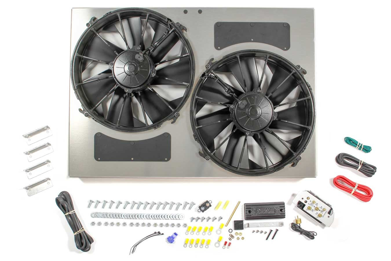 Derale PWM Dual RAD Fan/ Aluminum Shroud Assembly Cooling Fans - Electric 66842