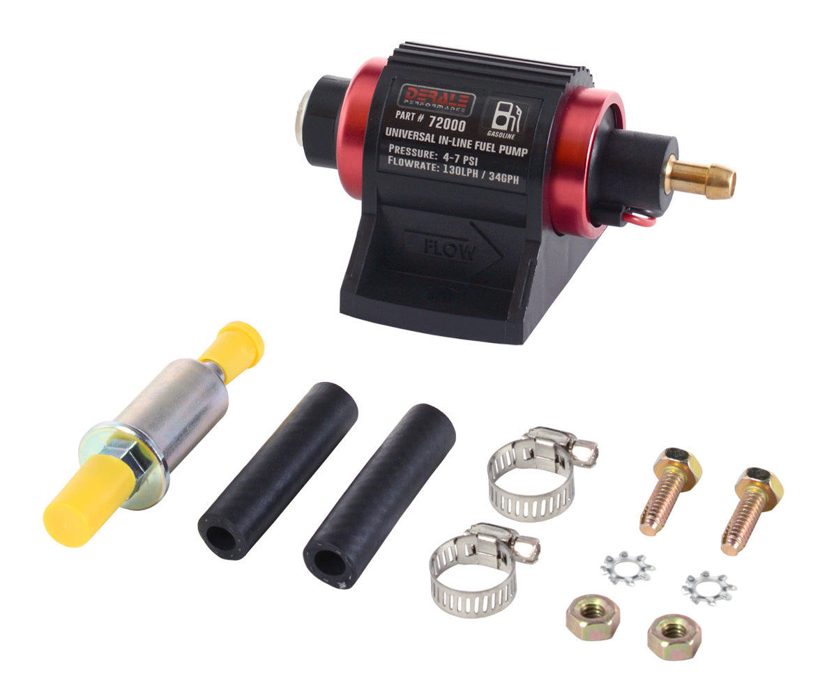 Derale In-Line Fuel Pump 130LPH Gasoline Fuel Pumps 72000
