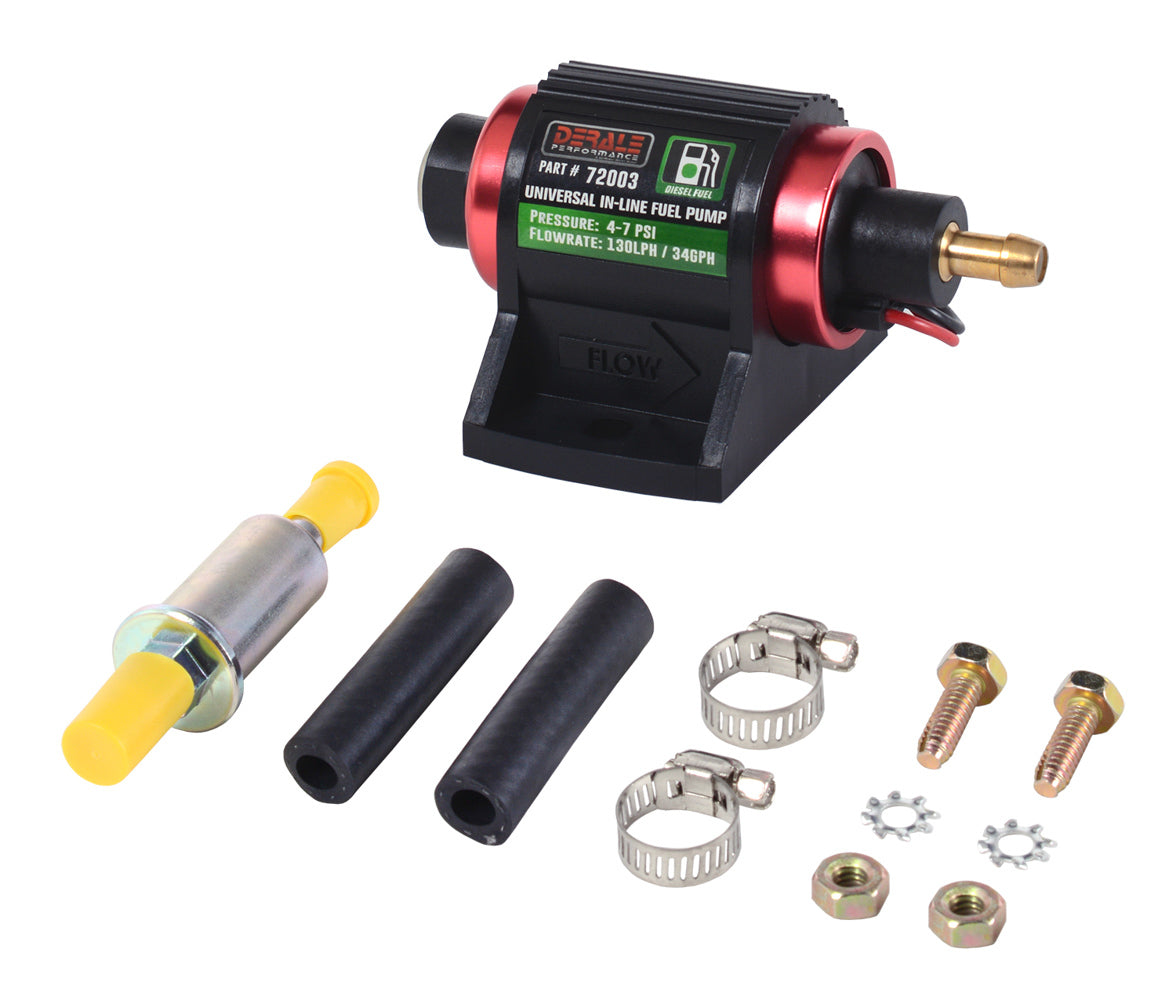 Derale In-Line Fuel Pump 130LPH Diesel Fuel Pumps 72003