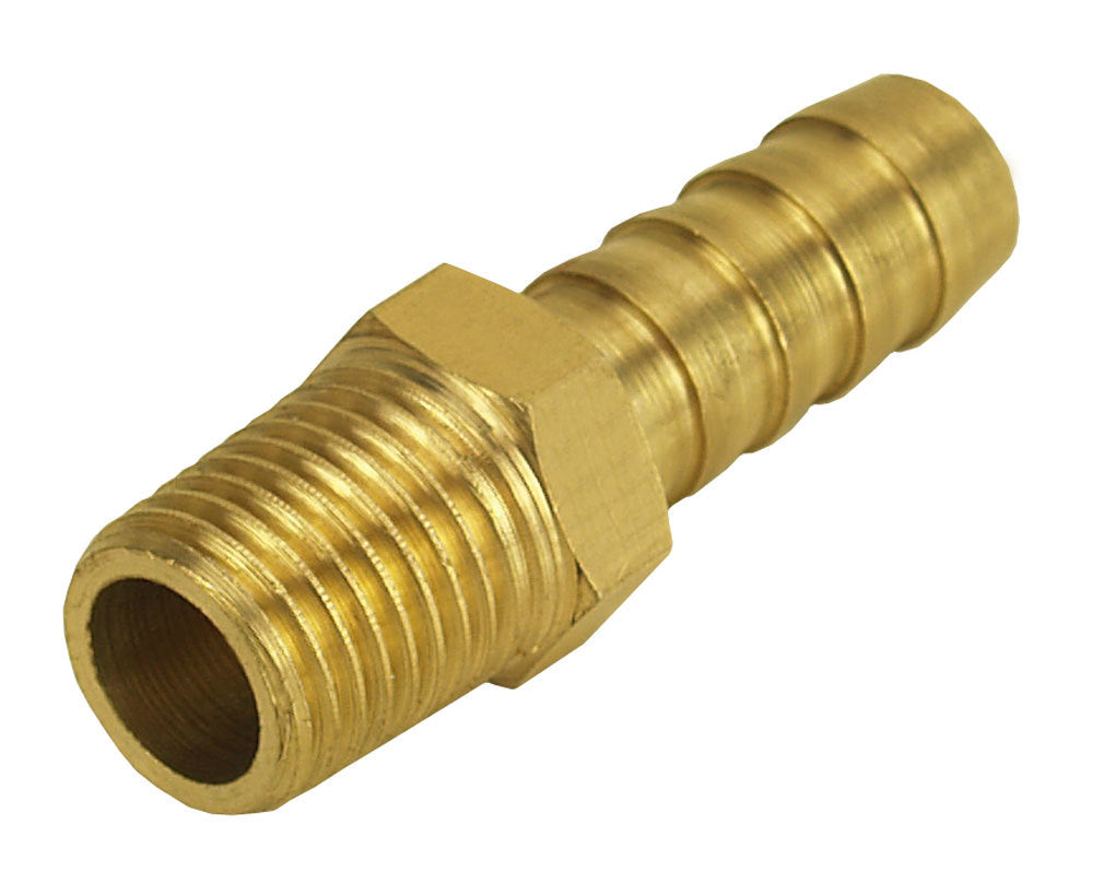 Derale Straight Hose Barb Fitti ng 1/4 NPT M x 3/8 Barb AN-NPT Fittings and Components 98100