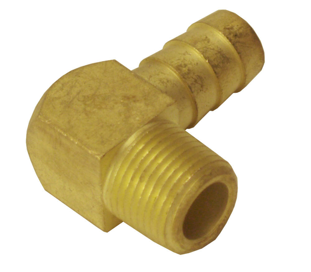 Derale 1/2in NPT M x 1/2in Bar b 90 Degree Hose Fitting AN-NPT Fittings and Components 98244