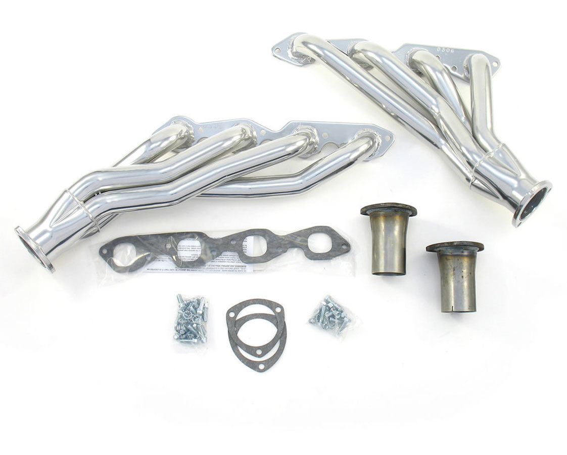 Doug's Headers Headers - Short - 1.75 in Primary - 3 in Collector - Gaskets / Hardware / Reducers Included - Steel - Silver Ceramic - Big Block Chevy - Various Applications - Pair - D306