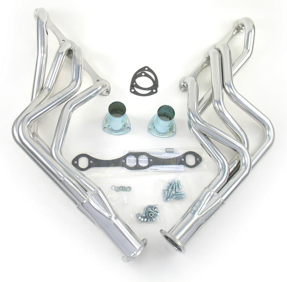 Doug's Headers Headers - Full - 1.625 in Primary - 3 in Collector - Gaskets / Hardware / Reducers Included - Steel - Silver Ceramic - Small Block Chevy - Various Applications - Pair - D308