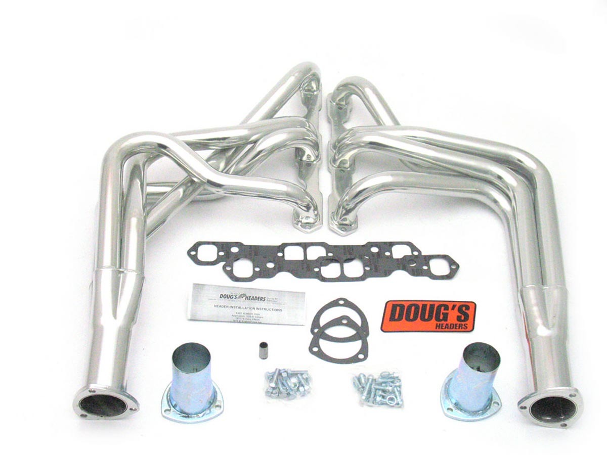 Doug's Headers Headers - Full - 1.75 in Primary - 3 in Collector - Gaskets / Hardware / Reducers Included - Steel - Silver Ceramic - Small Block Chevy - GM F-Body 1970-81 - Pair - D324