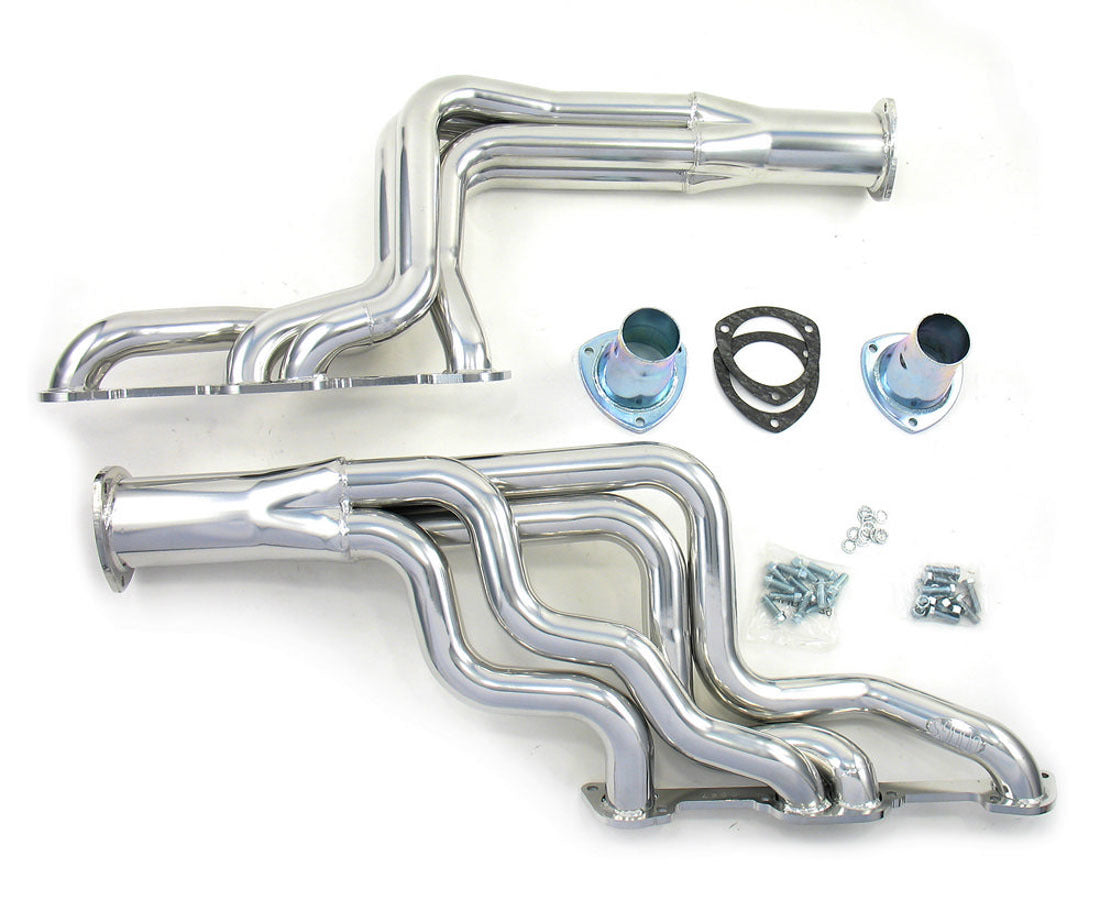 Doug's Headers Headers - Full - 1.875 in Primary - 3.5 in Collector - Gaskets / Hardware / Reducers Included - Steel - Silver Ceramic - Pontiac V8 - GM A-Body 1964-72 - Pair - D567