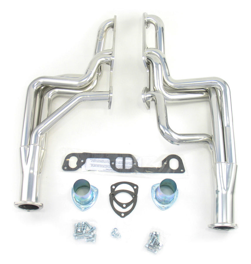 Doug's Headers Headers - Full - 1.75 in Primary - 3 in Collector - Gaskets / Hardware / Reducers Included - Steel - Silver Ceramic - Pontiac V8 Gto 1968-72 - Pair - D590