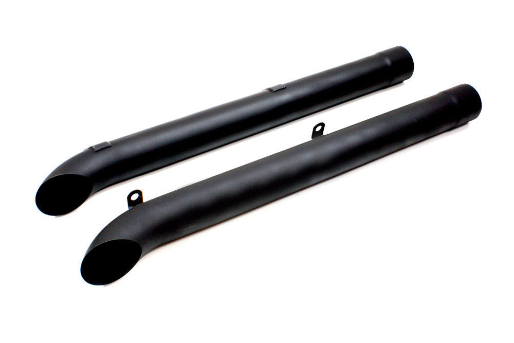 Doug's Headers Exhaust Side Pipes - Side Tube - 44.75 in Long - 4 in Inlet - 4 in Outlet - Steel - Black Paint - Chevy Corvette 1963-82 - Pair - D930-B