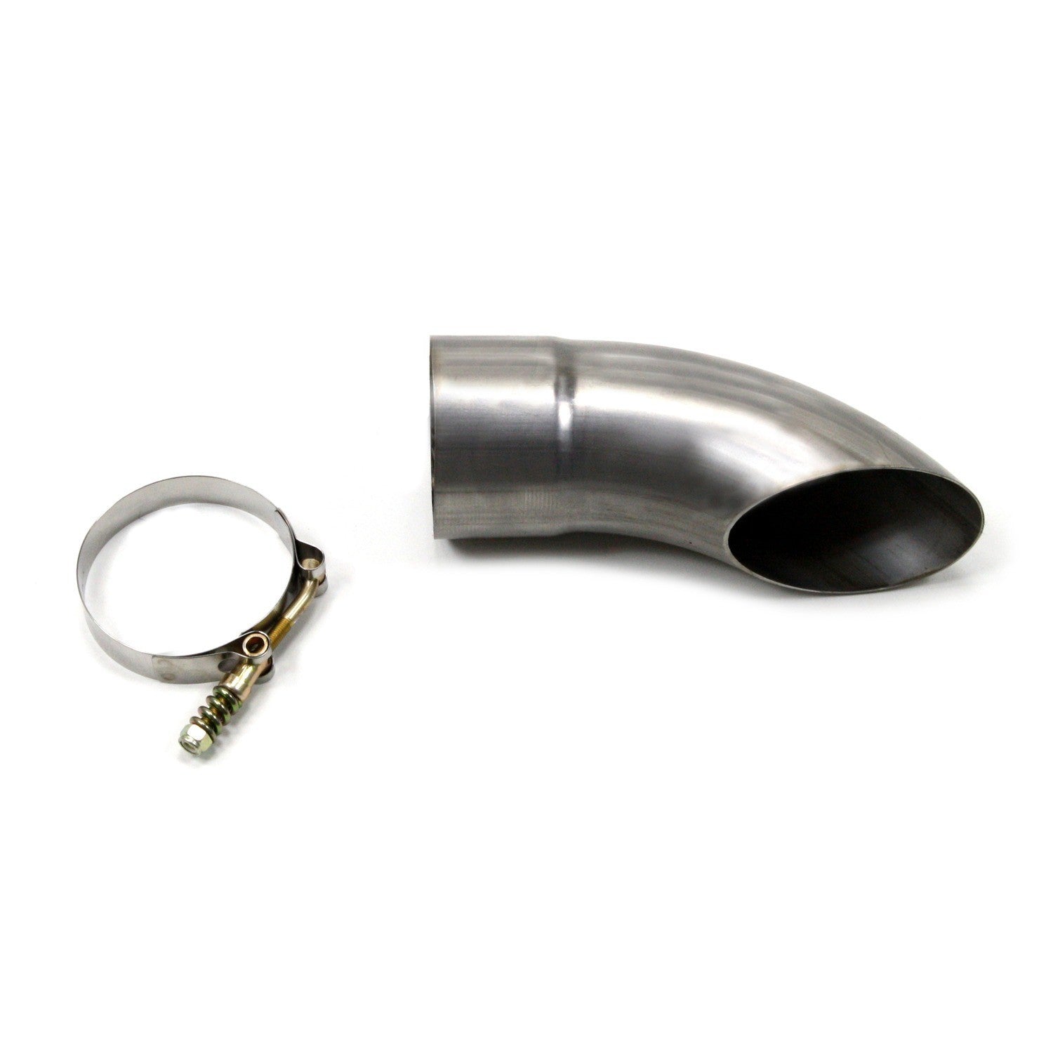 Doug's Headers Exhaust Cut-Out Tip - Clamp-On - Turn-Down - 2.5 in Pipe Diameter - Stainless - Natural - Each - DEC250ATD