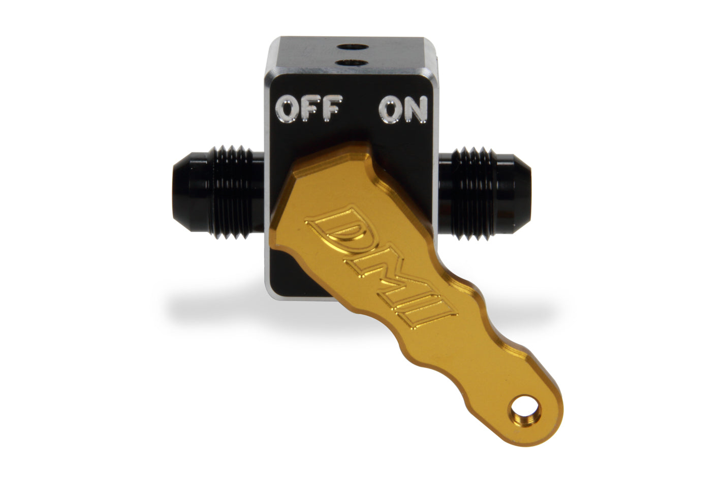Diversified Machine Shut Off Valve - Manual - 6 An Male To 6 An Male - Aluminum - Black Anodized Body / Gold Anodized Handle - Each - FRC-1000