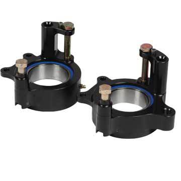 Diversified Machine Birdcage - Driver / Passenger Side - 2.750 in ID Bearing - Double Bearing - Hardware Included - Aluminum - Black Anodized - Sprint Car - Pair - SRC-2575B