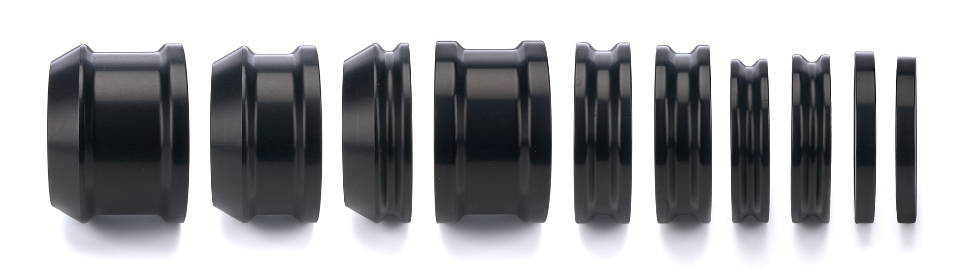 Diversified Machine Axle Spacer Kit - 0.375 / 0.750 / 1.000 / 2.000 in Straight - 1.250 / 2.000 / 2.500 in Tapered / Splined - Aluminum - Black Anodized - Dmi Sprint Axle - Kit - SRC-2590B