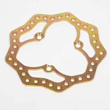 Diversified Machine Brake Rotor - Front - Drilled / Scalloped - 10.75 in OD - 0.29 in Thick - 3 x 5 in Bolt Pattern - Steel - Gold Zinc - Each - SRC-2705