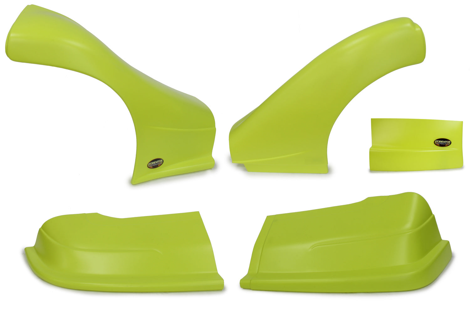 Dominator Race Body Nose - Dominator - Complete - Fenders Included - Plastic - Fluorescent Yellow - Dirt Late Model - Kit - 2300-FLO-YE