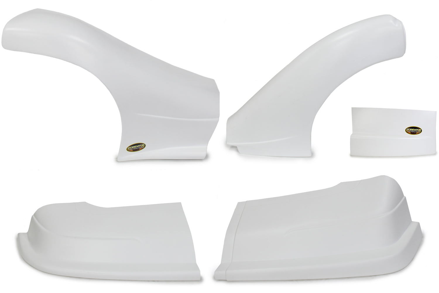 Dominator Race Body Nose - Dominator - Complete - Fenders Included - Plastic - White - Dirt Late Model - Kit - DOM-2300-WH