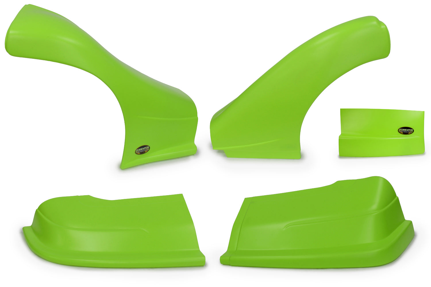 Dominator Race Body Nose - Dominator - Complete - Fenders Included - Plastic - Xtreme Green - Dirt Late Model - Kit - DOM-2300-XG