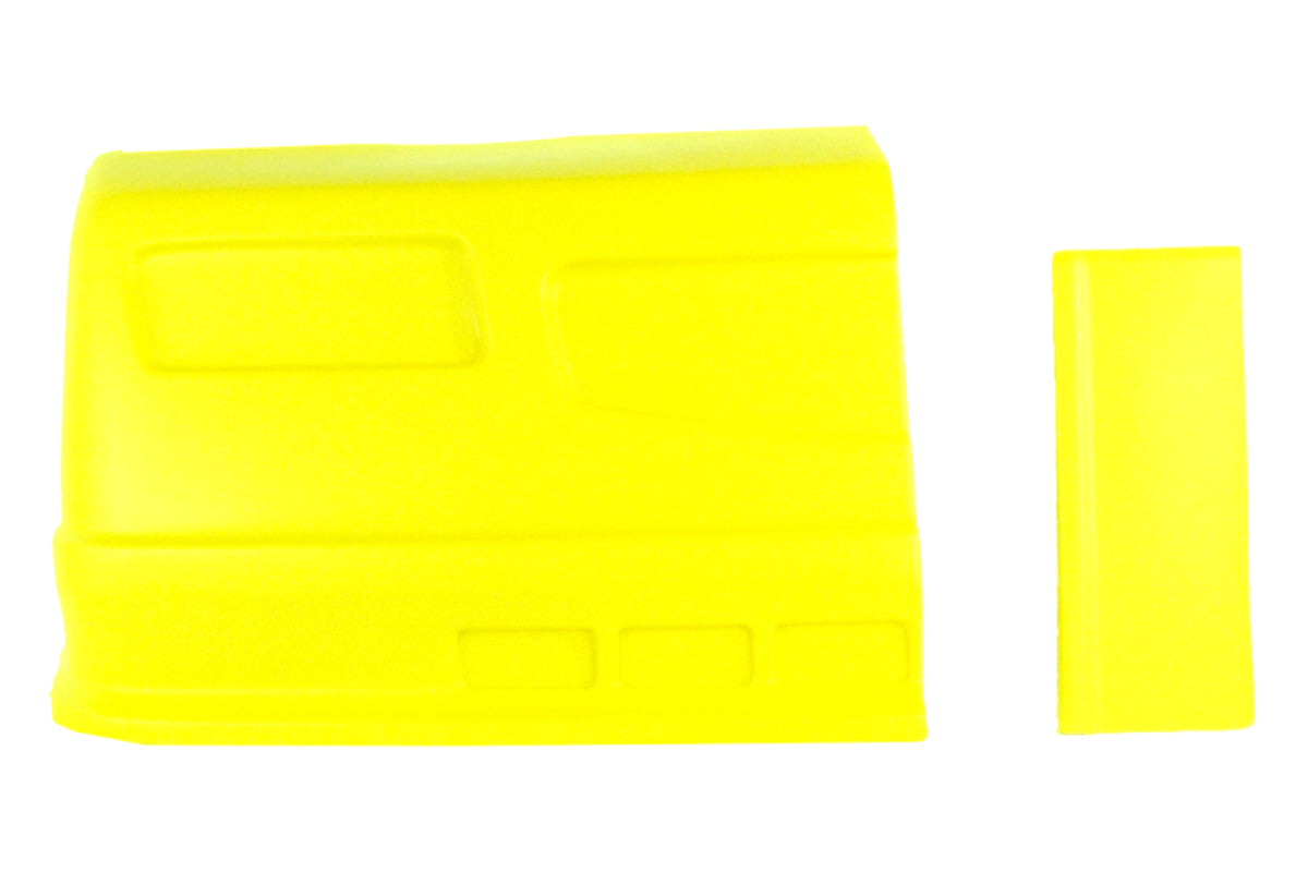 Dominator Race Body Nose - Dominator SS - Passenger Side - Fender Extension Included - Plastic - Fluorescent Yellow - Universal - Street Stock - Kit - 303-FLO-YE