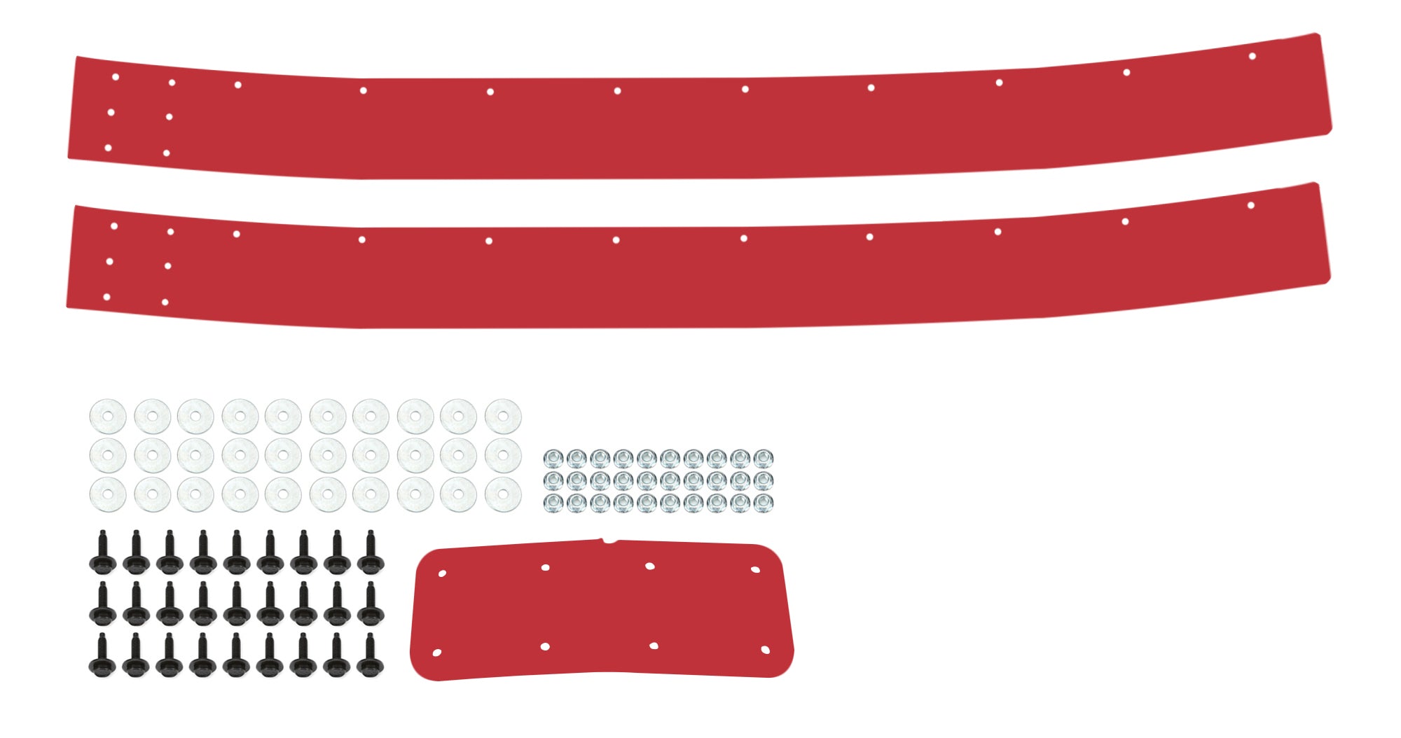 Dominator Race Body Air Valance - 2-Piece - Plastic - Red - Street Stock - Kit - DOM-345-RD