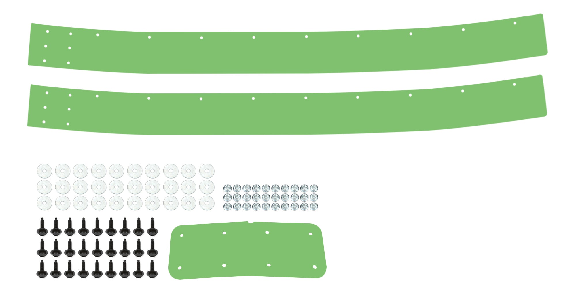 Dominator Race Body Air Valance - 2-Piece - Plastic - Extreme Green - Street Stock - Kit - 345-XG