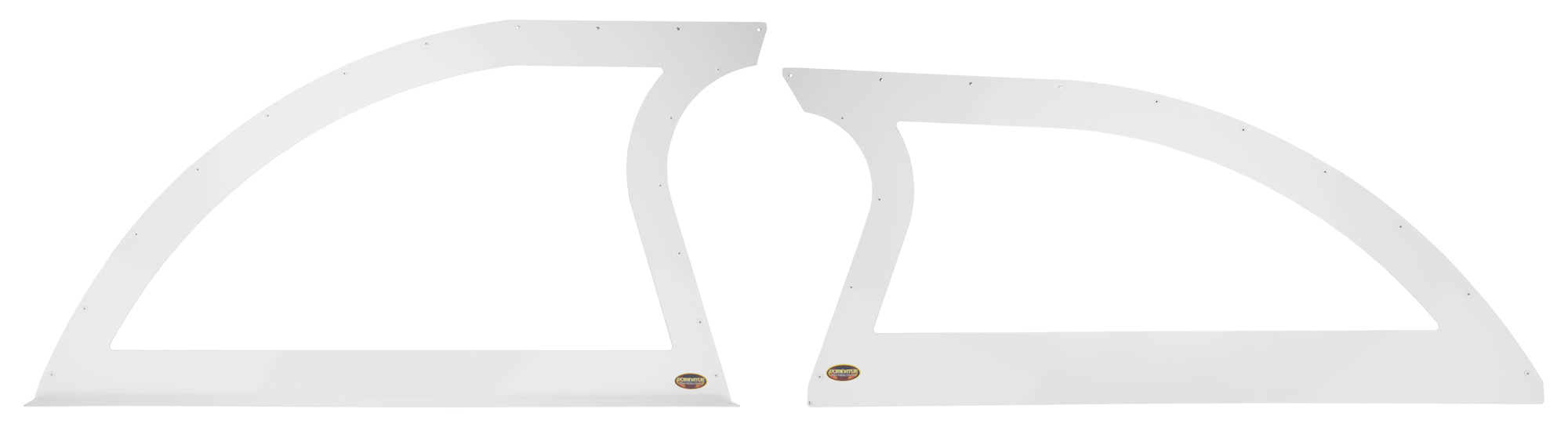 Dominator Race Body Sail Panel - Rear - Aluminum - White Powder Coat - Dirt Late Model - Kit - 805-AL-WH